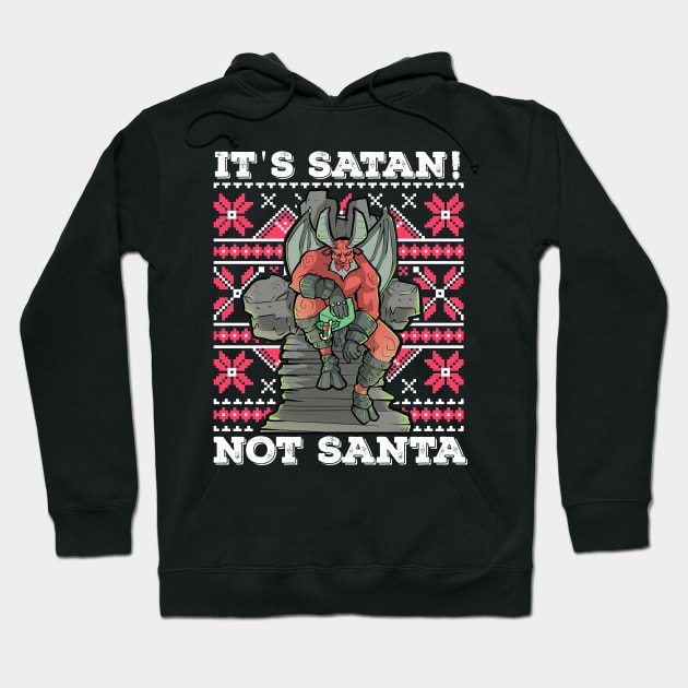 Ugly Christmas Satan Satanic Santa Devil Gothic Occult Goth Hoodie by TellingTales